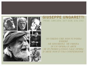 GIUSEPPE UNGARETTI PAGG 196 203 227 228 231