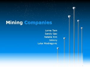 Mining Companies Lorna Tam Sandy Gao Natalie Kim