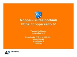 Noppa aalto Noppa aalto