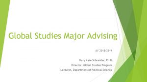 Global studies advising