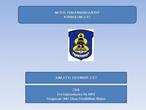 MODEL PENGEMBANGAN RPP KURIKULUM 2013 JUM AT 15