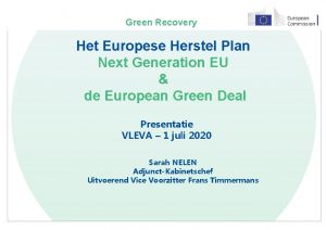 European recovery plan European recovery plan