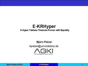 EKRHyper A Hyper Tableau Theorem Prover with Equality