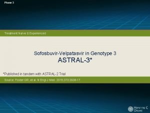 Phase 3 Treatment Nave Experienced SofosbuvirVelpatasvir in Genotype