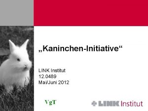 KaninchenInitiative LINK Institut 12 0489 MaiJuni 2012 Projektinformationen