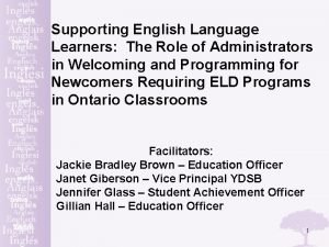 Supporting English Language Learners The Role of Administrators