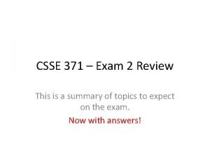 Csse exam Csse exam