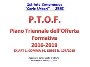 Istituto comprensivo carlo urbani jesi