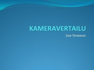 KAMERAVERTAILU Jose Stenman Panasonic DMCG 1 digijrjestelmkamera 1445