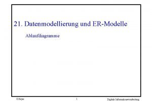 21 Datenmodellierung und ERModelle Ablaufdiagramme G Heyer 1
