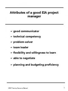 Characteristics of eia team