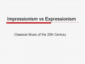 Expressionism vs impressionism