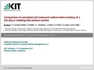 Comparison of calculated and measured radionuclide inventory of