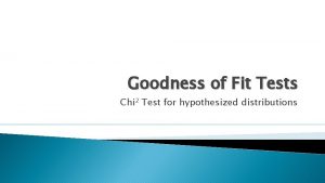 Goodness of fit