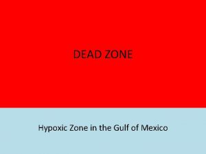 DEAD ZONE Hypoxic Zone in the Gulf of
