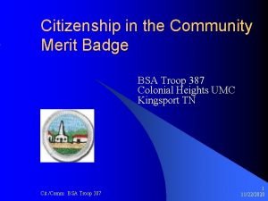 Boy scout citizenship in the community merit badge