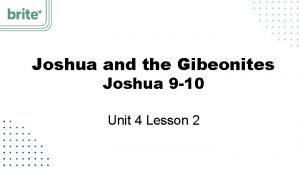 Joshua's law unit 6 lesson 1 answers
