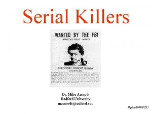 Radford university/fgcu serial killer database