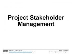 Stakeholders mapping