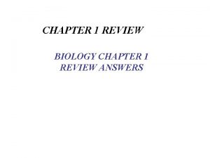 Biology chapter 1 test answer key