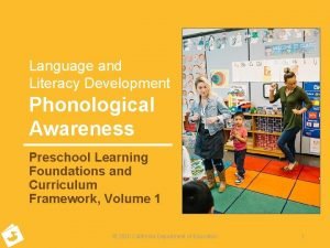 Language and Literacy Development Phonological Awareness Preschool Learning