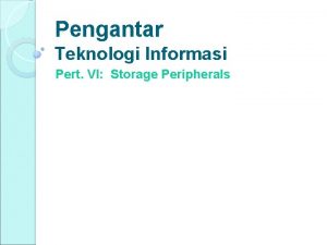 Storage peripherals