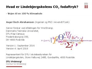 Hvad er Lindebjergskolens CO 2 fodaftryk Vejen til