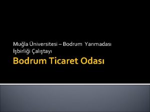 Mula niversitesi Bodrum Yarmadas birlii altay Bodrum Ticaret