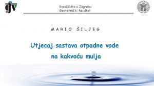 Sveuilite u Zagrebu Geotehniki fakultet M A R