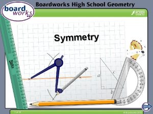 Symmetry 1 of 15 Boardworks 2012 Information 2
