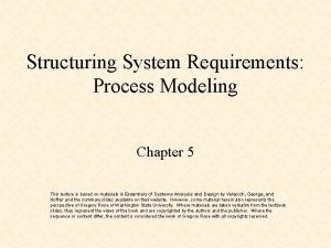 Structuring System Requirements Process Modeling Chapter 5 This