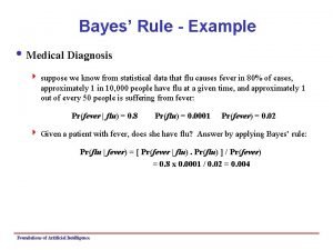 Bayes Rule Example i Medical Diagnosis 4 suppose