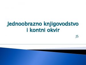 Jednoobrazno knjigovodstvo