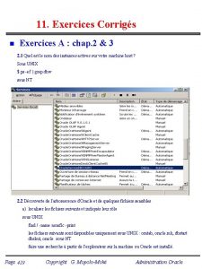 Exercice corrigé administration oracle