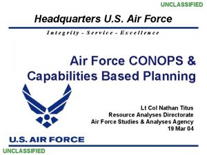 UNCLASSIFIED Headquarters U S Air Force Integrity Service