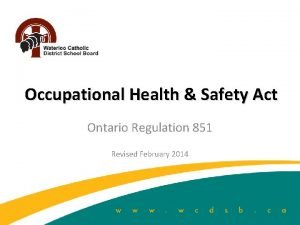Ontario regulation 851