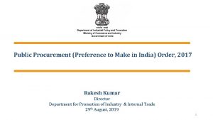 Preference to make in india order 2017