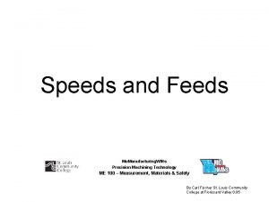 Speeds and Feeds Mo Manufacturing WINs Precision Machining Speeds and Feeds Mo Manufacturing WINs Precision Machining