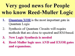 Very good news for People who know ReedMuller