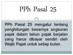 Pph pasal 29 adalah