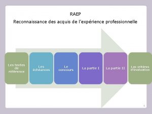 RAEP Reconnaissance des acquis de lexprience professionnelle Les