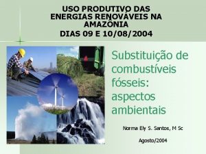USO PRODUTIVO DAS ENERGIAS RENOVVEIS NA AMAZNIA DIAS
