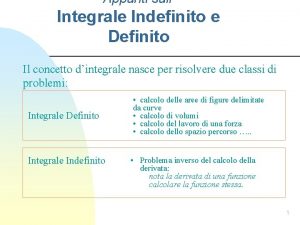 Appunti sull Integrale Indefinito e Definito Il concetto