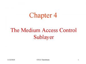 Chapter 4 The Medium Access Control Sublayer 11222020