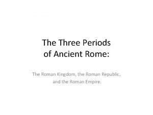 What are the three periods of roman history