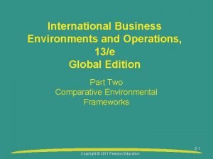 International Business Environments and Operations 13e Global Edition