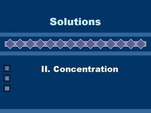 Solutions I II II Concentration A Concentration u