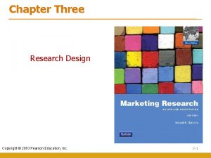 Chapter Three Research Design Copyright 2010 Pearson Education