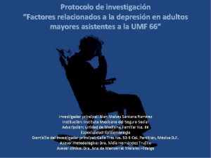 Protocolo de investigacin Factores relacionados a la depresin