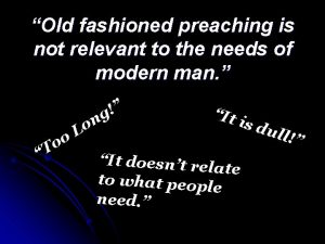Old fashioned preaching